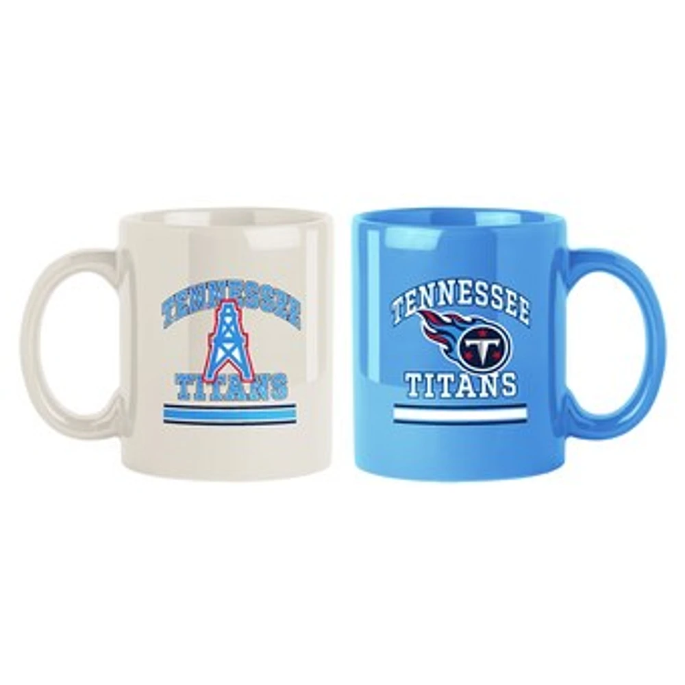 Tennessee Titans 2-Pack 15oz. Checkered Wordmark Mug Set