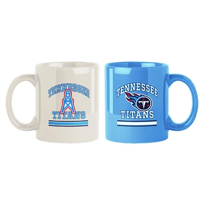 Tennessee Titans 2-Pack 15oz. Checkered Wordmark Mug Set