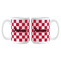 Atlanta Falcons 2-Pack 15oz. Checkered Wordmark Mug Set