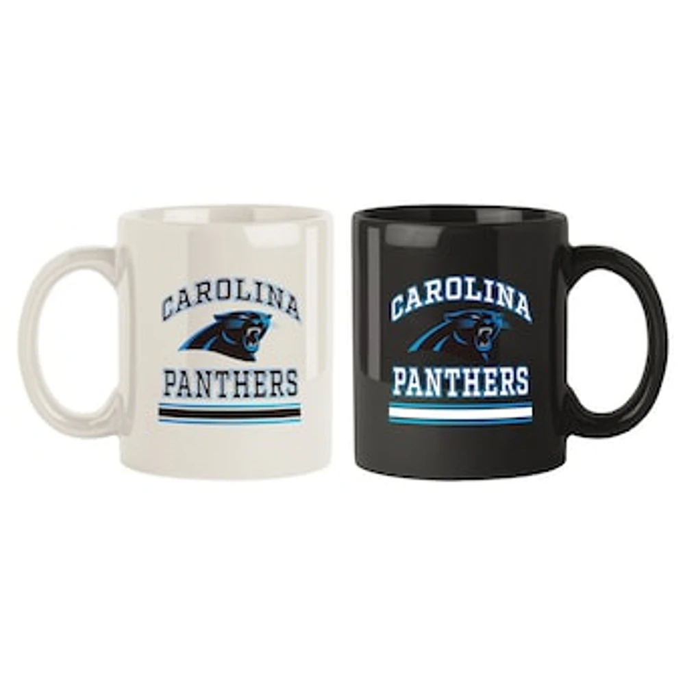 Carolina Panthers 2-Pack 15oz. Checkered Wordmark Mug Set