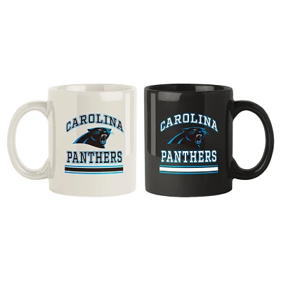 Carolina Panthers 2-Pack 15oz. Checkered Wordmark Mug Set