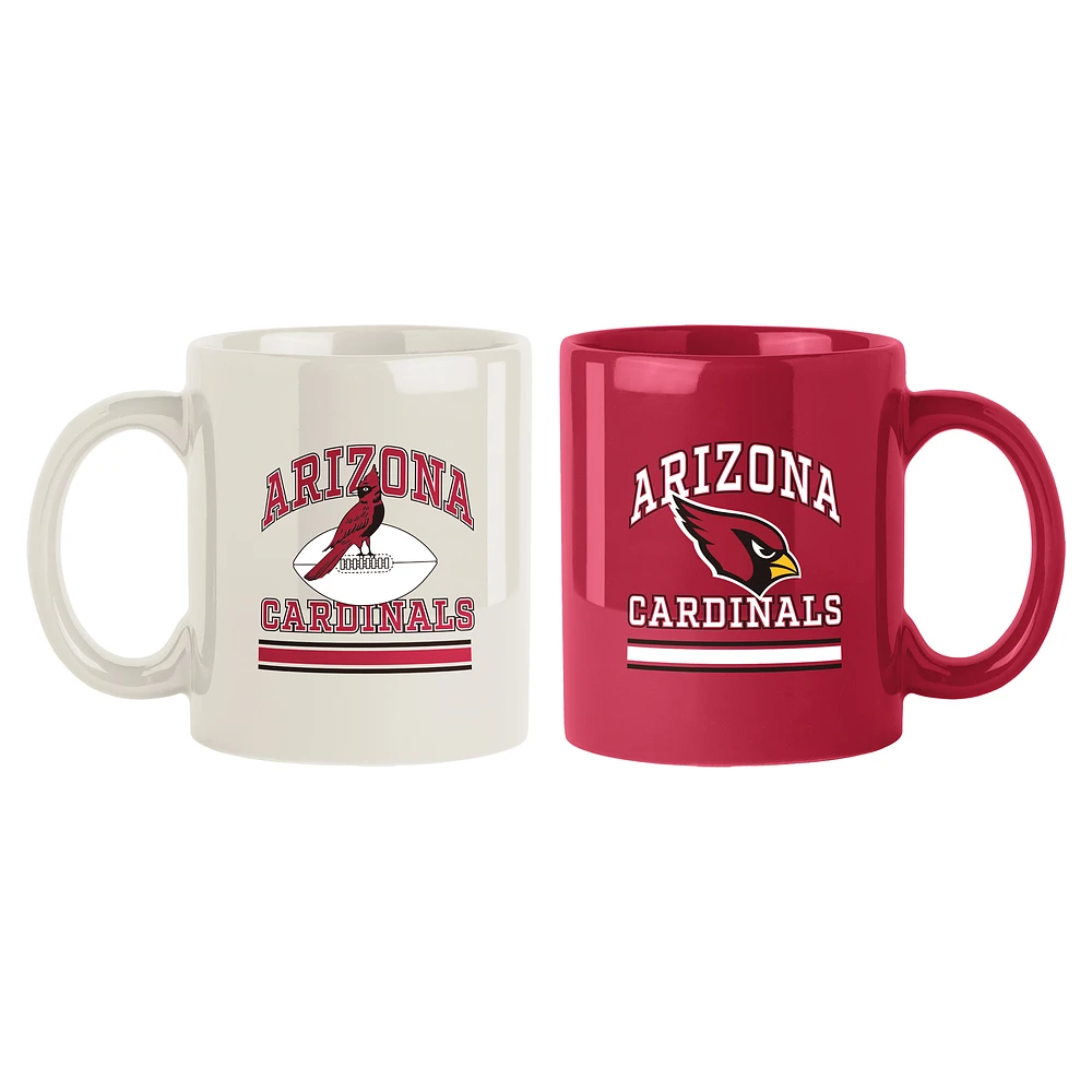 Arizona Cardinals 2-Pack 15oz. Checkered Wordmark Mug Set