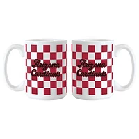 Arizona Cardinals 2-Pack 15oz. Checkered Wordmark Mug Set