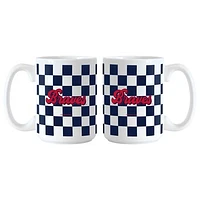 Atlanta Braves 2-Pack 15oz. Checkered Wordmark Mug Set