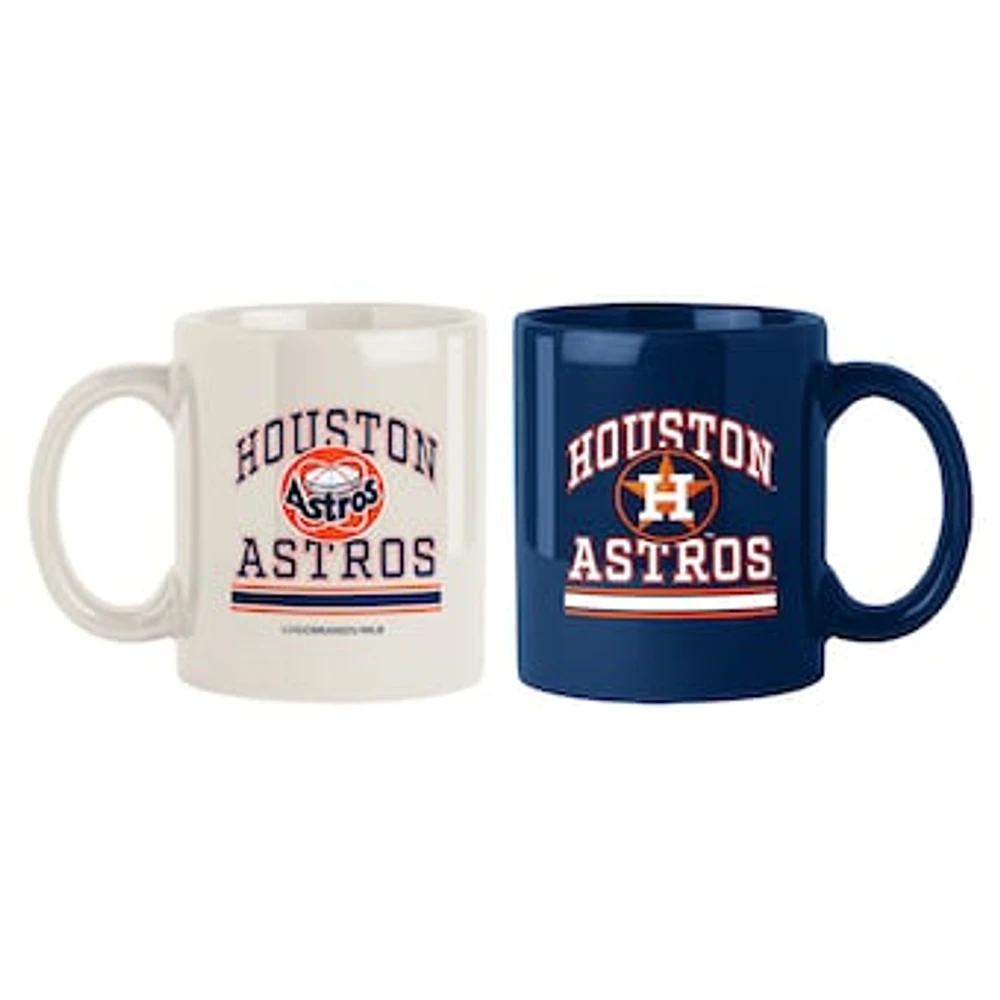 Houston Astros 2-Pack 15oz. Checkered Wordmark Mug Set