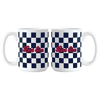 Boston Red Sox 2-Pack 15oz. Checkered Wordmark Mug Set