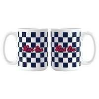 Boston Red Sox 2-Pack 15oz. Checkered Wordmark Mug Set