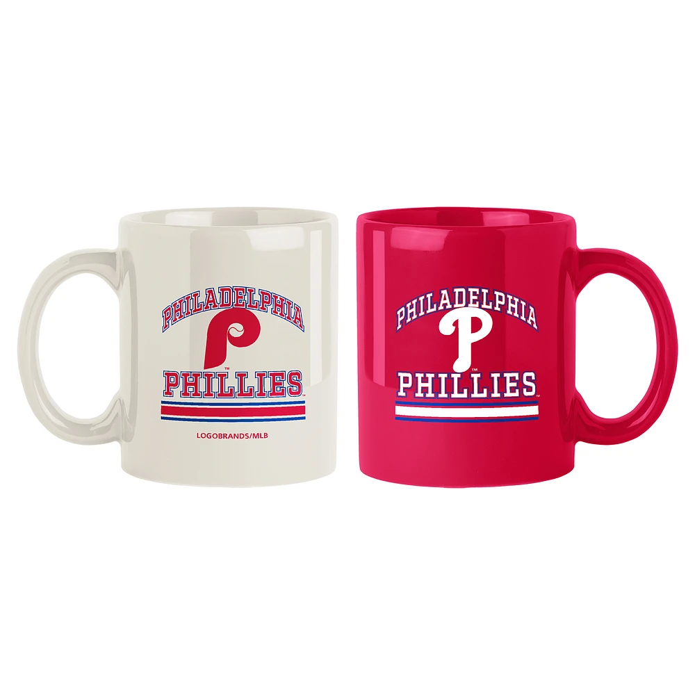 Philadelphia Phillies 2-Pack 15oz. Checkered Wordmark Mug Set