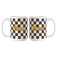 San Diego Padres 2-Pack 15oz. Checkered Wordmark Mug Set