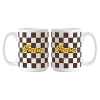 San Diego Padres 2-Pack 15oz. Checkered Wordmark Mug Set