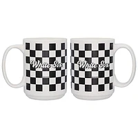 Logo Brands Chicago White Sox 2-Pack 15oz. Checkered Wordmark Mug Set