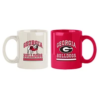 Georgia Bulldogs 2-Pack 15oz. Checkered Wordmark Mug Set