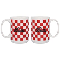 Logo Brands Chicago Bulls 2-Pack 15oz. Checkered Wordmark Mug Set