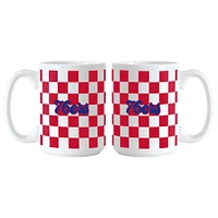 Philadelphia 76ers 2-Pack 15oz. Checkered Wordmark Mug Set