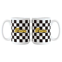 Boston Bruins 2-Pack 15oz. Checkered Wordmark Mug Set