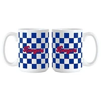 New York Rangers 2-Pack 15oz. Checkered Wordmark Mug Set