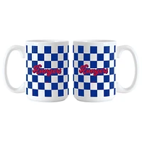 New York Rangers 2-Pack 15oz. Checkered Wordmark Mug Set