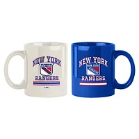 New York Rangers 2-Pack 15oz. Checkered Wordmark Mug Set