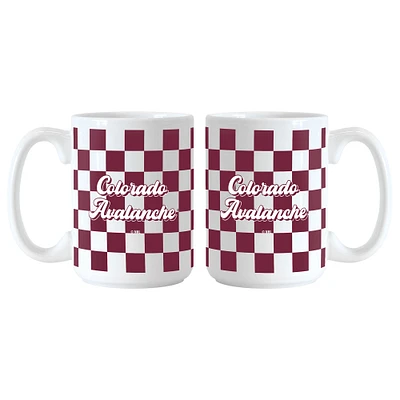 Colorado Avalanche 2-Pack 15oz. Checkered Wordmark Mug Set