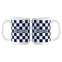 Seattle Kraken 2-Pack 15oz. Checkered Wordmark Mug Set