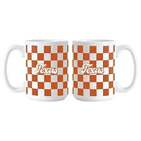 Texas Longhorns 2-Pack 15oz. Checkered Wordmark Mug Set