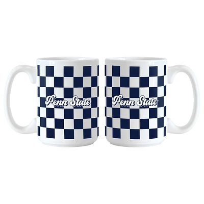 Penn State Nittany Lions 2-Pack 15oz. Checkered Wordmark Mug Set