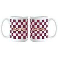 Florida State Seminoles 2-Pack 15oz. Checkered Wordmark Mug Set