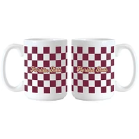 Florida State Seminoles 2-Pack 15oz. Checkered Wordmark Mug Set
