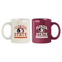 Florida State Seminoles 2-Pack 15oz. Checkered Wordmark Mug Set