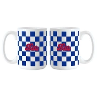 Buffalo Bills 2-Pack 15oz. Checkered Wordmark Mug Set