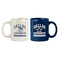 Dallas Cowboys 2-Pack 15oz. Checkered Wordmark Mug Set