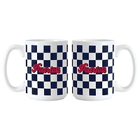 New England Patriots 2-Pack 15oz. Checkered Wordmark Mug Set