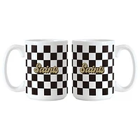 New Orleans Saints 2-Pack 15oz. Checkered Wordmark Mug Set