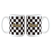 New Orleans Saints 2-Pack 15oz. Checkered Wordmark Mug Set