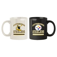 Pittsburgh Steelers 2-Pack 15oz. Checkered Wordmark Mug Set