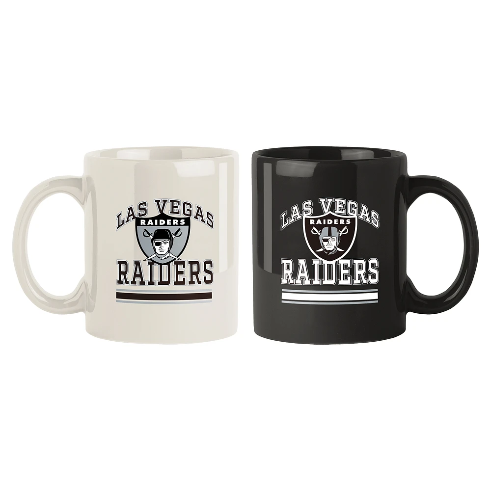 Las Vegas Raiders 2-Pack 15oz. Checkered Wordmark Mug Set