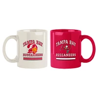 Tampa Bay Buccaneers 2-Pack 15oz. Checkered Wordmark Mug Set