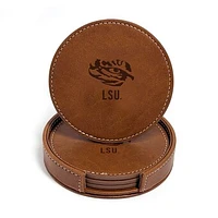 LSU Tigers 4-Pack Faux Leather Coaster Set