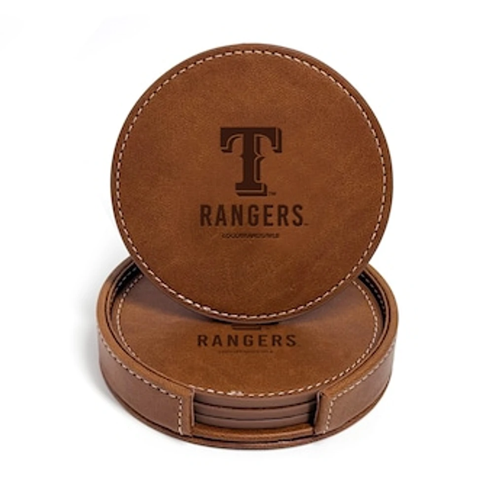 Texas Rangers 4-Pack Faux Leather Coaster Set