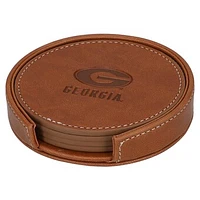 Georgia Bulldogs 4-Pack Faux Leather Coaster Set