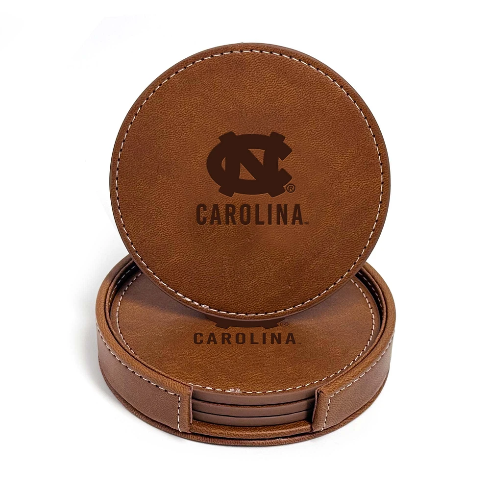 North Carolina Tar Heels 4-Pack Faux Leather Coaster Set