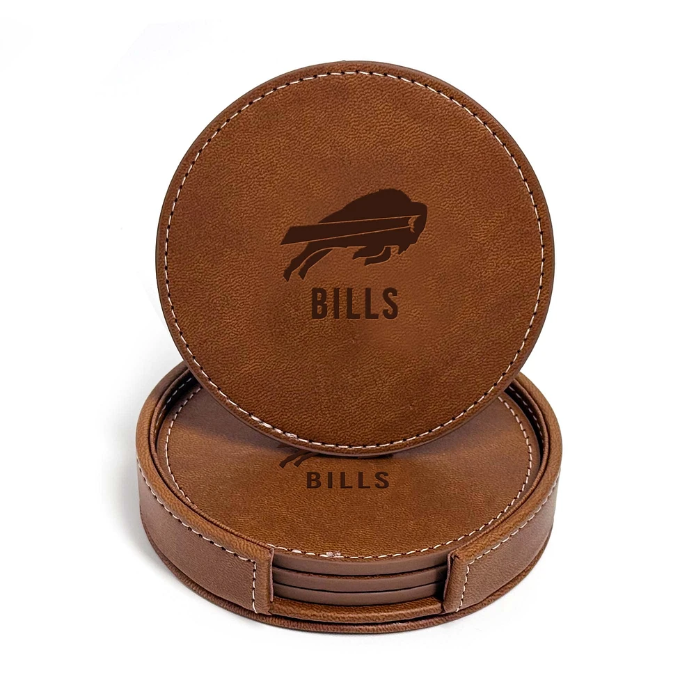 Buffalo Bills 4-Pack Faux Leather Coaster Set