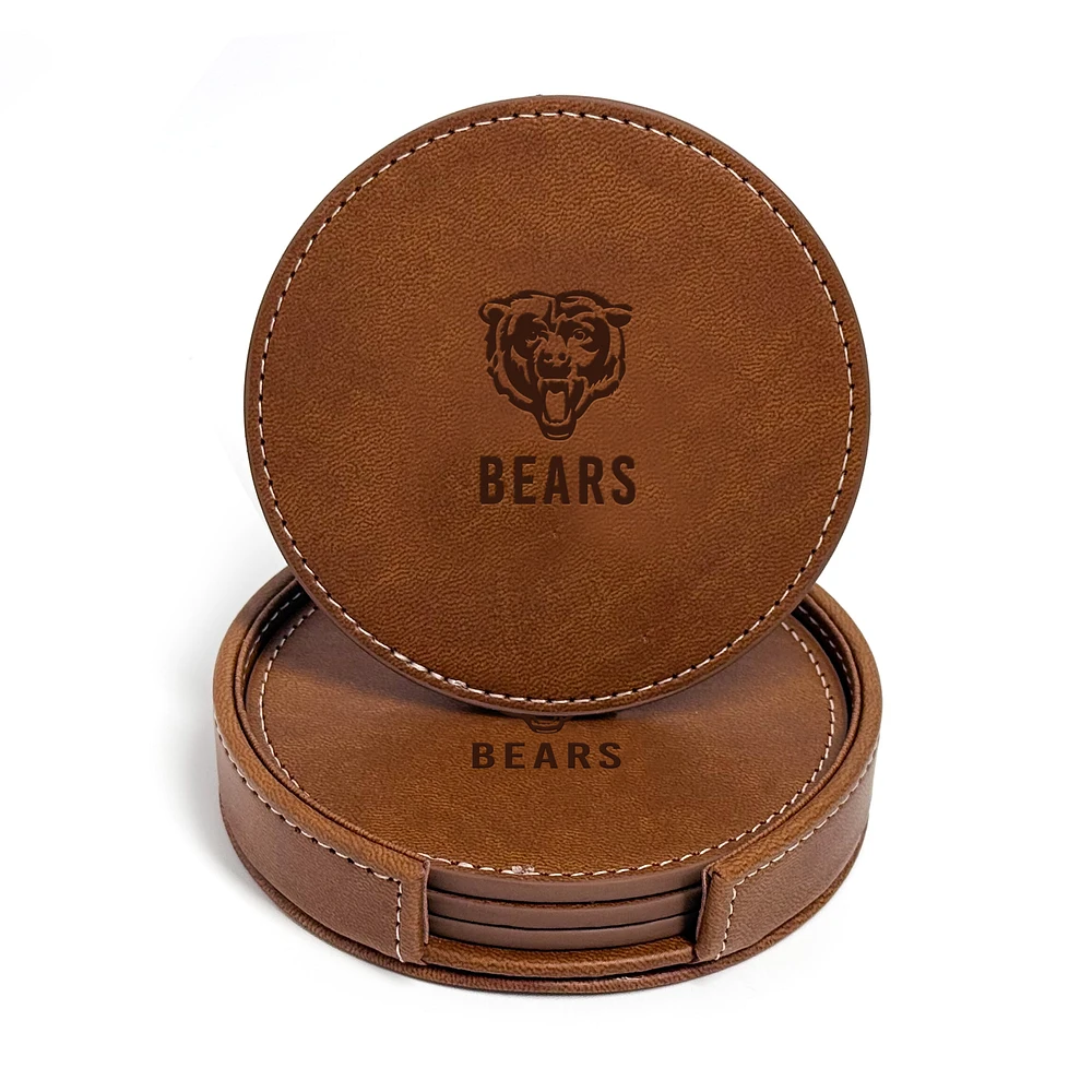 Chicago Bears 4-Pack Faux Leather Coaster Set