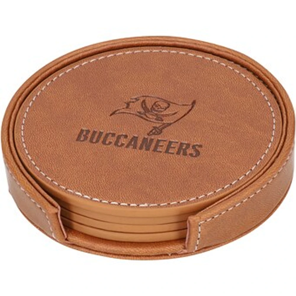 Tampa Bay Buccaneers 4-Pack Faux Leather Coaster Set