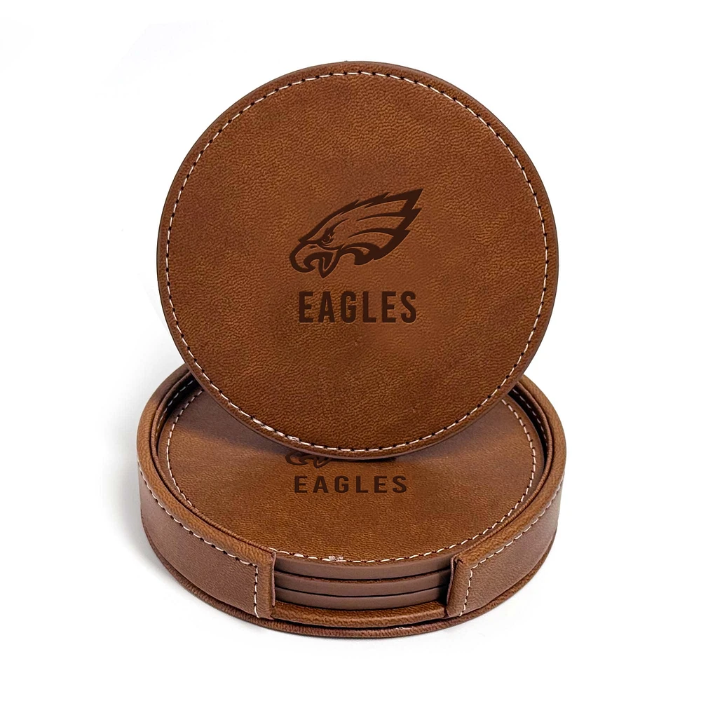 Philadelphia Eagles 4-Pack Faux Leather Coaster Set