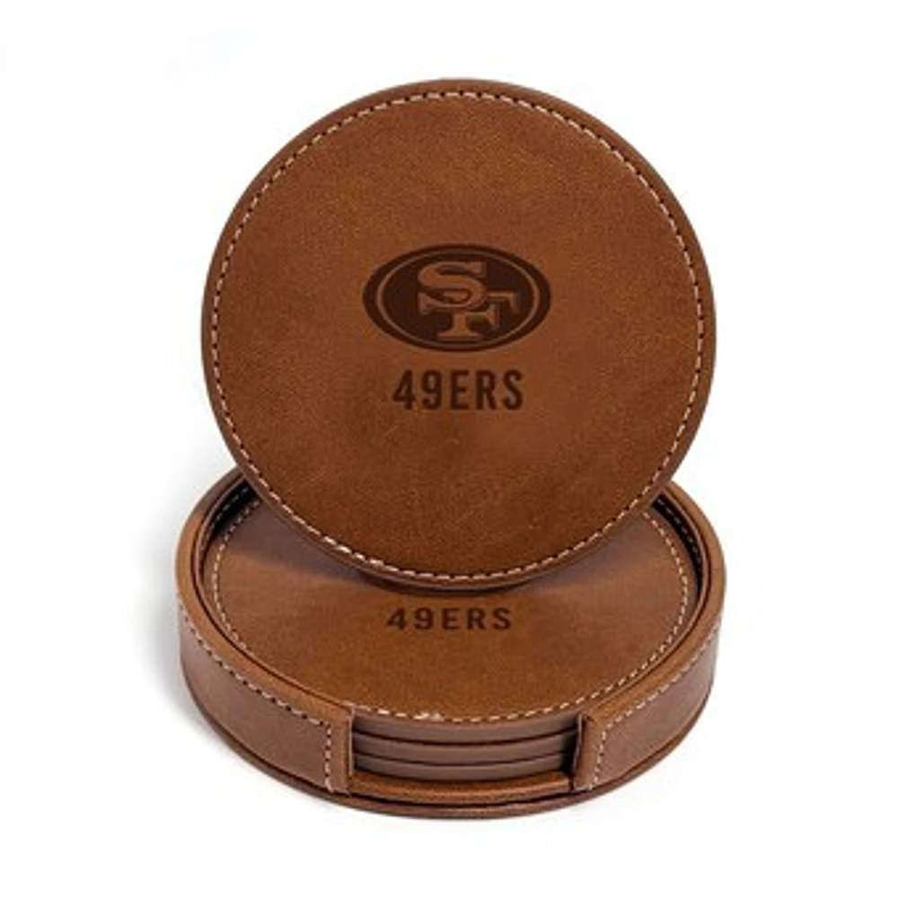 San Francisco 49ers 4-Pack Faux Leather Coaster Set