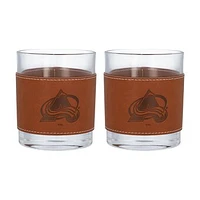 Colorado Avalanche 2-Pack 12oz Rocks Glass with Leather Wrap