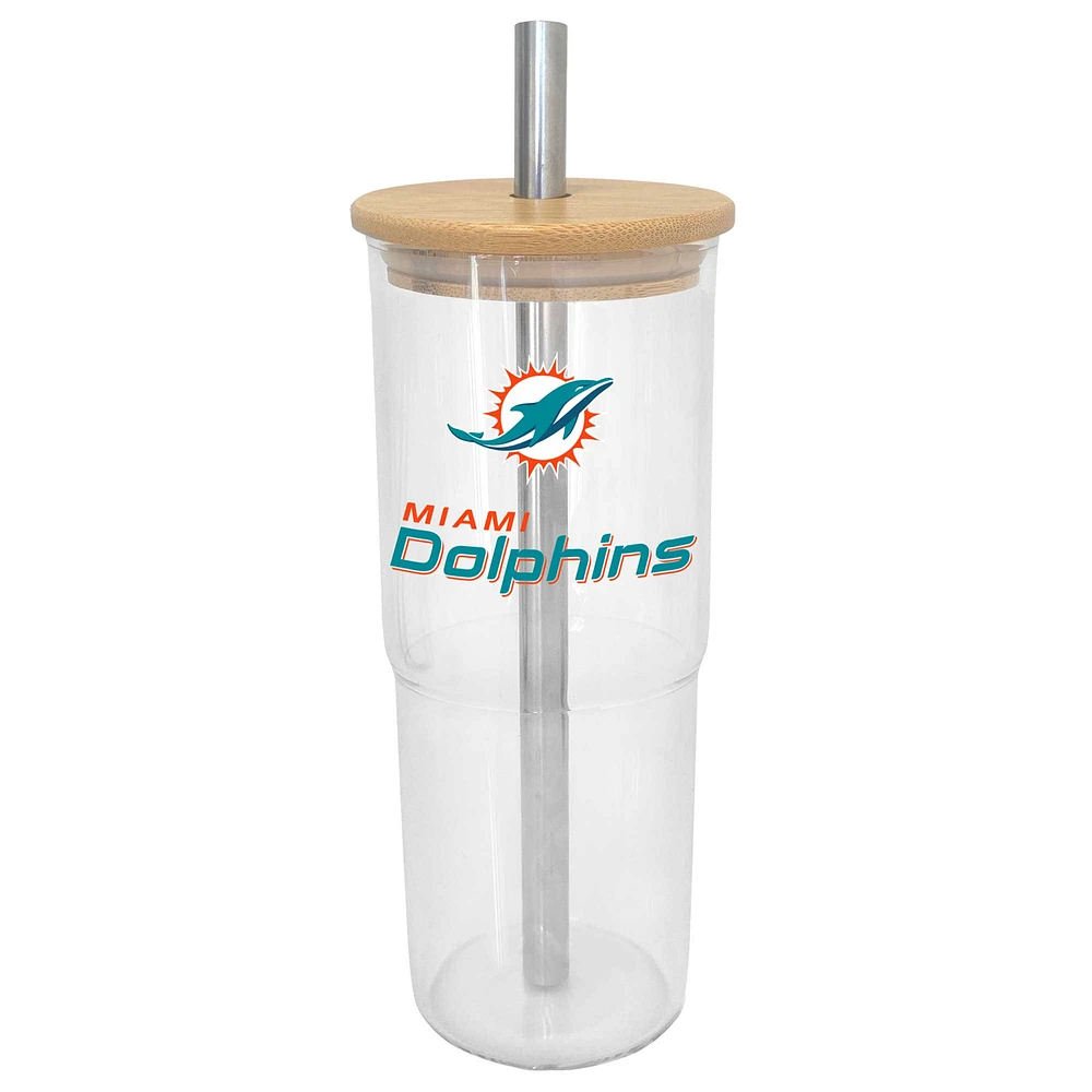 Miami Dolphins 24oz. Glass Tumbler