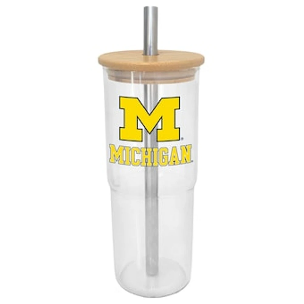 Michigan Wolverines 24oz. Glass Tumbler