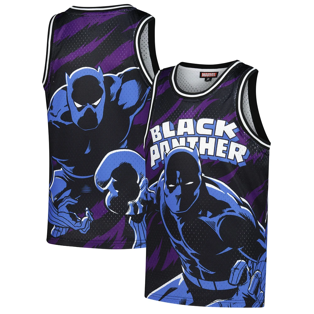 Youth Black Panther Big Print Mesh Fashion Jersey